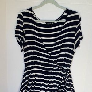 Navy and Cream Stripe Living Doll Dress, Size 1X